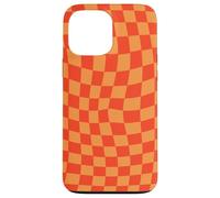 Classic Checkered Checker Checkerboard Wavy Orange Coque pour iPhone 13 Pro Max