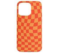 Classic Checkered Checker Checkerboard Wavy Orange Coque pour iPhone 15 Pro Max
