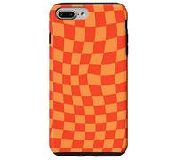 Classic Checkered Checker Checkerboard Wavy Orange Coque pour iPhone 7 Plus/8 Plus