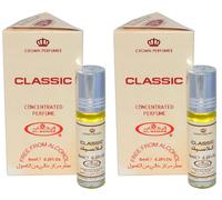 Classic Concentrated Perfume Oil 6ml - Pack of 2 | Long Lasting Roll-On Attar | Alcohol-Free Unisex Fragrance