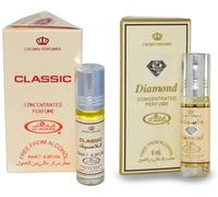 Classic & Diamond Concentrated Perfume Oil Pack of 2 | Long-Lasting Alcohol-Free Attar for Men & Women | 6ml Each Roll-On