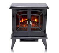 Classic Fire Cheminée Électrique Effet Flamme Narvik - Radiateur Électrique 1800W - Chauffage - Cheminée Décorative Noire