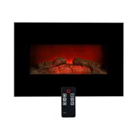 Classic Fire Cheminée Electrique Memphis - Cheminee Decorative 1800W - Cheminée Électrique avec Effet Flame, Chauffage, Télécommande et Minuterie - Fixation Murale - Noir