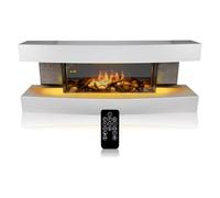 Classic Fire Cheminée Électrique Montreal 230V/2000W - Cheminee Electrique Effet Flamme LED avec Télécommand - Radiateur Electrique en Blanc