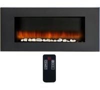 Classic Fire Cheminée électrique Vancouver avec chauffage, feu de cheminée LED, télécommande - 1800W - 94 x 12 x 48 CM - Blanc