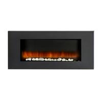 Classic Fire Cheminée Electrique Vancouver - Cheminée Decorative 105,5 x 48 x 12 cm - Chauffage Électrique avec flammes LED - avec Chauffage, Télécommande et Minuterie - 2000W - Fixation Murale - Noir