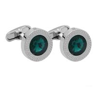 Classic for French Boutons de manchette 2,7 cm Citrine ronde classique | Citrine étincelante pour cristal, design rond en alliage, finition polie, tenue formelle, taille 2,7 cm
