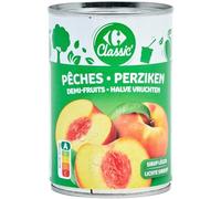 CLASSIC' - Fruits au Sirop Pêche Demi-Fruits CARREFOUR | Savoureux et onctueux | Parfait pour vos desserts | la boite de 235g net égoutté | LOT DE 4