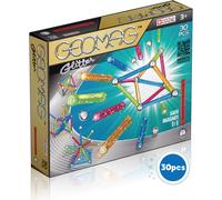 Classic Glitter 30 Pièces-Jeu Construction Magnétique Pailleté Pour Enfants Dès 3-4 Ansfabrication Suisse-13 Tiges Colorées À Paillettes,16 Billes,1 Base Construction -Jeux Aimanté