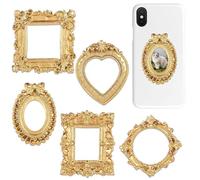 Classic Gold Photo Frame, Mini Table Display Frames, 5cm Ornamental Picture Holder Kit with Antique Style Finish, Durable Desk Decor Set, Elegant Frame Collection for Bedroom Office Indoor Uses