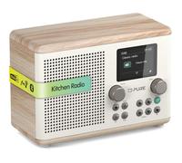 Classic H4 Radio de Cuisine numérique (Dab+/FM Bluetooth USB AUX minuterie de Cuisine Alarme) Blanc Coton/Chêne
