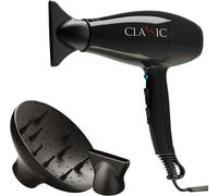 , Classic Hair Dryer, Sèche-Cheveux Professionnel Avec Moteur Ca Italien De 2200 W, Revêtement Céramique Pour Des Cheveux Brillants Et Sans Frisottis, Couleur Noire