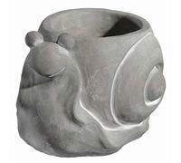 Classic Home and Garden Cement Buddies Pot de Fleurs d'intérieur/extérieur avec Trou de Drainage Escargot Souriant Taille L (20 cm) Gris Naturel