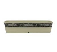 Classic Home and Garden Pot de Fleurs rectangulaire en résine Style corinthien 46 cm, Gris Ivoire