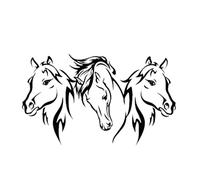 Classic Horse Head Wall Autocollants Chambre Enfants S CHIEL ANIMAUX ANIMAUX CEAU MUR MUR SALLE VINYL VINYLE DÉCORATION 56X34CM