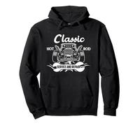 Classic Hot Rod American Old Cars Automobile Hotrod Garage Sweat à Capuche, Unisexe pour Adultes, Noir, XXL