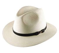 Classic Italy Authentique Chapeau Panama, tressage Traditionnel en Équateur Homme ou Femme Brisa Belt - Taille 60 cm - Blanc