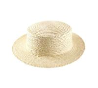 Classic Italy - Chapeau canotier Paille Enfant Petit Canotier - Taille 52 cm - Blanc