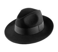 Classic Italy - Chapeau Fedora Feutre Homme ou Femme Essential Fedora - Taille 54 cm - Noir