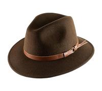Classic Italy - Chapeau Fedora Pliable, imperméable, Feutre Homme ou Femme Classic Traveller - Taille 59 cm - Marron
