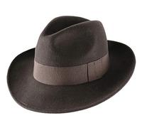 Classic Italy - Chapeau Fedora Pliable, imperméable, Feutre Homme ou Femme Fedora - Taille 59 cm - Marron