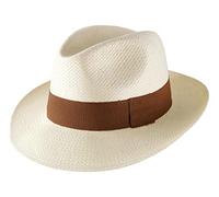 Classic Italy - Chapeau Panama Paille Homme ou Femme Classic Paille Large - Taille 51 cm - Creme-Marron