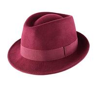 Classic Italy - Chapeau Trilby Feutre Homme ou Femme Trilby - Taille 60 cm - Bordeaux