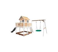 Axi Classic Liam Maisonnette Avec Balancoire Nid Marron Blanc Toboggan Gris