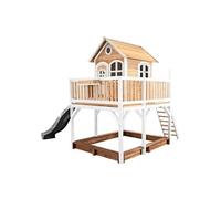 AXI Maisonnette Liam – Cabane de jeu enfant avec bac à sable et toboggan gris, bois FSC