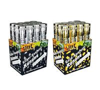 Classic Line 0980-007 & 0980-022 - Lot de canons à confettis dorés et argentés, env. 30 cm, canon à confettis avec copeaux dorés et argentés, 20 g de confettis, décoration de fête pour l'intérieur et