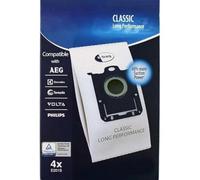 Classic Long Performance Lot de 4 sacs d'aspirateur compatibles avec Electrolux ESP7 EUS8 Pure D8, AEG GR201SM GR200S VX7-VX9, Tornado, Volta, Philips,