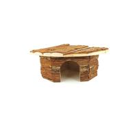 CLASSIC Maison d'angle pour Petits Animaux - 22 x 22 x 13 cm - Cachette en Bois Naturel pour Hamsters, Souris, gerbilles et Autres Petits Animaux domestiques