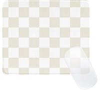 Classic Mouse Mat with Damask Pattern,Mouse Mat with Rubber Base,Waterproof and Non-Slip,Small Mousepad with Precise Sewing,Suitable for Work,Home,Whitish