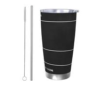 Classic Movie Clapboard - Gobelet isotherme en acier inoxydable de 591 ml avec couvercle et paille - Tasse de voyage à double paroi pour chaud/froid - Tasse thermique anti-déversement pour la maison