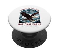 Classic Patriotic American USA Eagle - Parcs nationaux rétro PopSockets PopGrip Adhésif