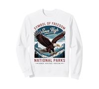 Classic Patriotic American USA Eagle - Parcs nationaux rétro Sweatshirt