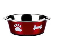 Classic Pet Products Gamelle classique Motif pattes, 1600 ml, Rouge