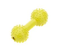 Classic Pet Products Jouet en Forme d'haltère en Caoutchouc à Picots pour Chien Jaune 110 mm