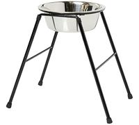 Classic Pet Products mangeoire simple sur support haut avec plat en acier inoxydable de 2500 ml, hauteur 370 mm