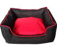 Classic Pet Products Panier rectangulaire imperméable pour Chien Noir/Rouge Taille S