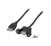 Classic - Rallonge de câble USB - USB (M) pour USB (F) rackable sur panneau - USB 2.0 - 3 m - moulé - noir