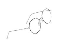 Classic Rétro Lunette Anti Lumiere Bleue Homme Femme, Monture en Métal Lunettes Ordinateur pour Réduisent la Fatigue Oculaire, Polygone Lunettes de Protection pour Ordinateur et Gaming (Black Silver)
