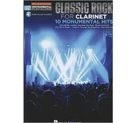Classic Rock - 10 Monumental Hits: Clarinet Easy Instrumental Play-Along Book With Online Audio Tracks