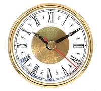 Classic Roman Numerals Clock Craft Insert, doré Tone Bezel, 80 mm de diamètre