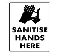 Classic Sanitize Your Hands Black Sign 12x8 Inch