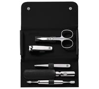 ZWILLING Kit manucure Classic 5 pièces Inox – coupe-ongles, étui cuir véritable, noir