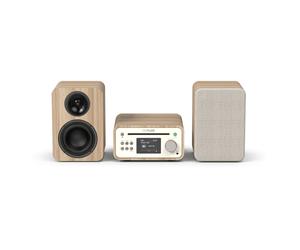 Classic Stereo Mini - Le charmant micro-chaîne stéréo, Blanc coton/chêne