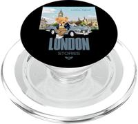 Classic Teddy Bear in London Cityscape Illustration Graphic PopSockets PopGrip pour MagSafe