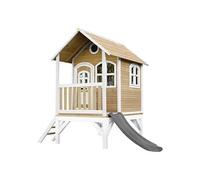 AXI Tom Maison Enfant avec Toboggan Gris | Aire de Jeux pour l'extérieur en Marron & Blanc | Maisonnette / Cabane de Jeu en Bois FSC