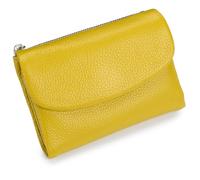 Classic Unisex Pebble Leather Wallet, Sturdy Durable Fashionable and Versatile Make You Feel Confident and Style Every Time You Go Out (Yellow)